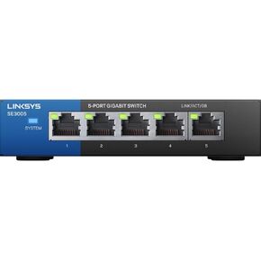 Linksys LGS105: 5-Port Business Desktop Gigabit Ethernet Unmanaged Switch, Computer Network, Wired Connection Speed up to 1,000 Mbps (Black, Blue)
