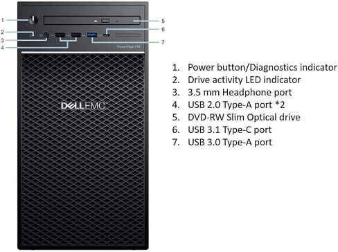 ديل خادم باور ايدج T40، BTX انتل زيون (E-2224G 3.5GHz، 8GB 2666MT/s DDR4، 1TB 7.2K RPM SATA) in Saudi Arabia