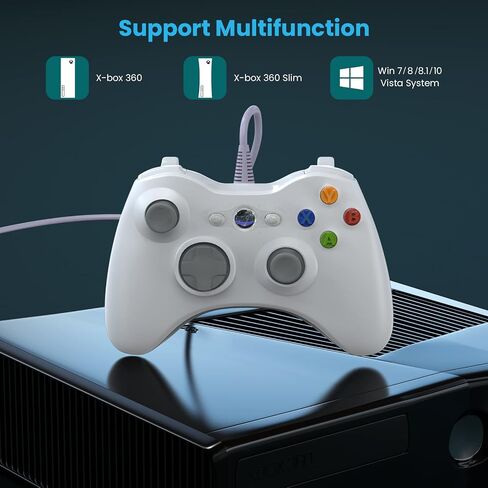 YAEYE Wired Controller for Xbox 360, Game Controller for 360 with Dual-Vibration Turbo Compatible with Xbox 360/360 Slim and PC Windows 7,8,10,11 in Saudi Arabia