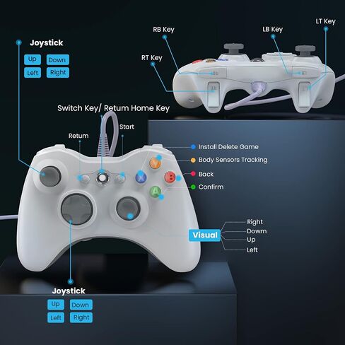 YAEYE Wired Controller for Xbox 360, Game Controller for 360 with Dual-Vibration Turbo Compatible with Xbox 360/360 Slim and PC Windows 7,8,10,11 in Saudi Arabia