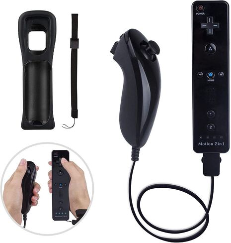 TechKen 2 Pack وحدة تحكم عن بعد مع Build in Motion Plus و2 Nunchucks in Kuwait