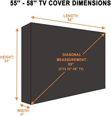 Outdoor TV Cover 55" - 58" - with Bottom Cover - 600D Water-Resistant and Dust-Resistant Material- Fits Your TV Better in Kuwait