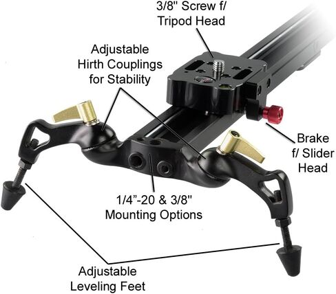 Fotodiox Pro SlideCam 800-32" Video Slider Stabilizer Rail with Ball-Bearing Slide, Legs & Case قابلة للتعديل in Saudi Arabia