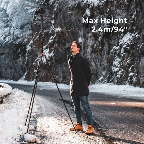 K&F Concept 94 Inch Camera Tripods 4 Section Ultra High Aluminum Professional Detachable Monopod Tripod with 360 Degree Ball Head Quick Release Plate for DSLR SLR Cameras T254A8+BH-28L (SA254T1) in Saudi Arabia