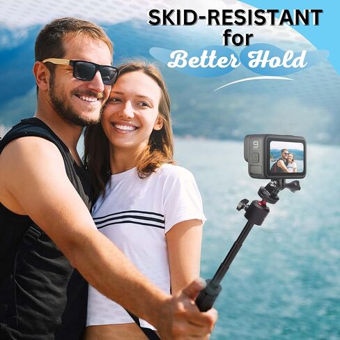 Action Pro Extendable Selfie Stick Tripod with Phone Holder, Portable Tripod Compatible for iPhone/Android/GoPro Cameras, Lightweight vlog Selfie Stick for Group Photos, Video Recording and vlogging in Kuwait