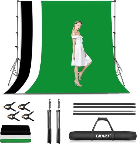 EMART Green Screen Backdrop Kit 8.5x10FT with 3Pcs 6x9ft Backdrop for Party in Kuwait