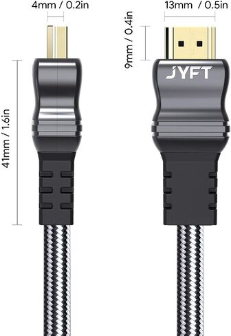 HDMI Cable 3.3Feet HDMI 2.1 with Braided Cord, Video 8K @ 60Hz Ultra HD(UHD), Ethernet & Audio Return, Support Apple TV, Xbox, PS3, PS4, HDTV in Saudi Arabia