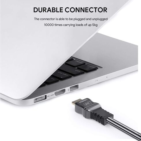 HDMI Cable 3.3Feet HDMI 2.1 with Braided Cord, Video 8K @ 60Hz Ultra HD(UHD), Ethernet & Audio Return, Support Apple TV, Xbox, PS3, PS4, HDTV in Saudi Arabia