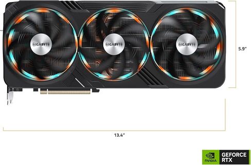 جيجابايت بطاقة رسومات جيفورس RTX 4090 للالعاب او سي 24G، 3 مراوح ويندفورس، 24GB 384 بت GDDR6X، بطاقة فيديو GV-N4090GAMING OC-24GD in Saudi Arabia