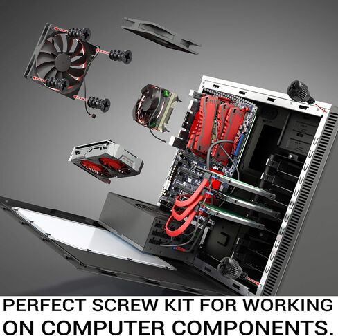 Bolt Dropper Computer Screw Assortment Kit - M2 Standoffs, NVMe, HDD Hard Drive, Fan, Chassis, ATX Case, Motherboard, Case Fan, Graphics, SSD, Spacer, Rubber Feet in Saudi Arabia