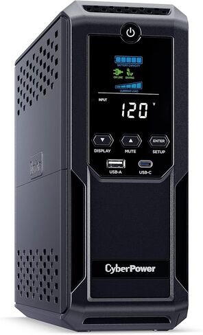 CyberPower CP1350AVRLCD3 Intelligent LCD UPS Battery Backup | 1350VA/815W, 12 Outlets, 2 USB Ports, AVR, Mini Tower, UL Certified in Kuwait