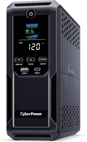 CyberPower CP1350AVRLCD3 Intelligent LCD UPS Battery Backup | 1350VA/815W, 12 Outlets, 2 USB Ports, AVR, Mini Tower, UL Certified in Kuwait