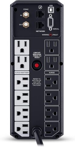 CyberPower CP1350AVRLCD3 Intelligent LCD UPS Battery Backup | 1350VA/815W, 12 Outlets, 2 USB Ports, AVR, Mini Tower, UL Certified in Kuwait