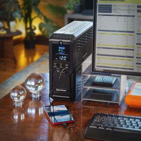 CyberPower CP1350AVRLCD3 Intelligent LCD UPS Battery Backup | 1350VA/815W, 12 Outlets, 2 USB Ports, AVR, Mini Tower, UL Certified in Kuwait