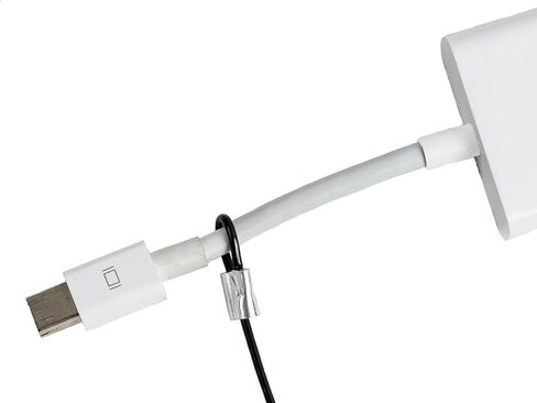 Patented Pre-Assembled Adapter Ties - Anti-Theft Cable Locks for Tools, Dongles, Tethers, Computer adapters. Steel Cable, Security Lock, Easy Installation with Free Crimping Tool in Kuwait