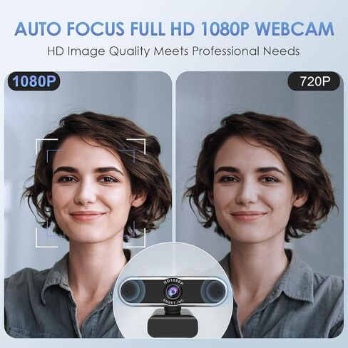 1080P Webcam - USB Webcam with Microphone & Physical Privacy Cover, Noise-Canceling Mic, Auto Light Correction, EMEET C950 Ultra Compact FHD Web Cam w/ 70° View for Meeting/Online Classes/Zoom/YouTube in Kuwait