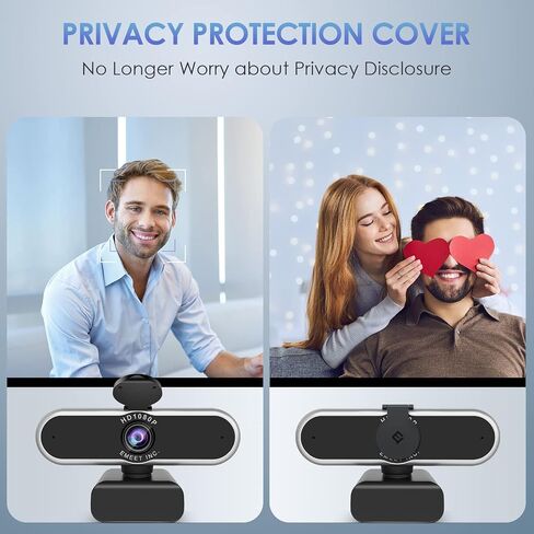 1080P Webcam - USB Webcam with Microphone & Physical Privacy Cover, Noise-Canceling Mic, Auto Light Correction, EMEET C950 Ultra Compact FHD Web Cam w/ 70° View for Meeting/Online Classes/Zoom/YouTube in Kuwait