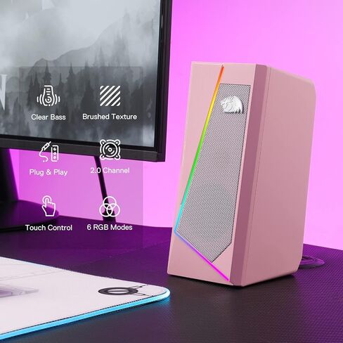 Redragon GS520 Wired 2.0 Channel Stereo Sound Desktop RGB Computer Speakers in Kuwait