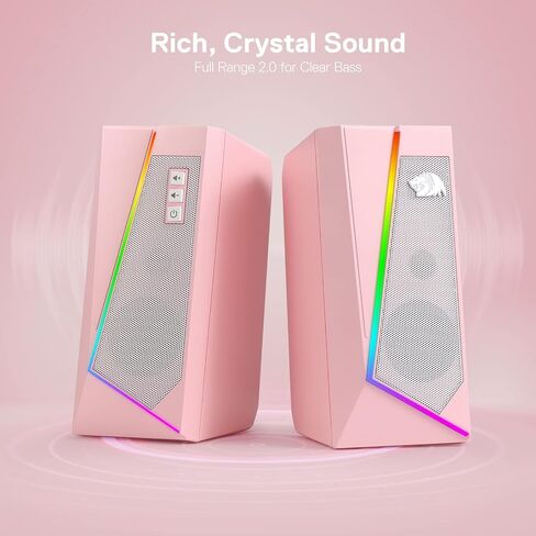 Redragon GS520 Wired 2.0 Channel Stereo Sound Desktop RGB Computer Speakers in Kuwait