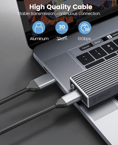 ORICO M.2 NVMe SSD Enclosure Aluminum Tool-Free Adapter, 10Gbps USB3.2 USB-C M2 Reader for M.2 PCIe NVMe M-Key 2230/2242/2260/2280 SSD, Thunderbolt 3 Compatible, External Case Support UASP Trim-BM2G2 in Saudi Arabia