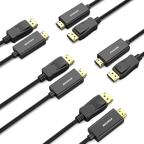4K DisplayPort to HDMI 6 Feet Gold-Plated Cable, Uni-Directional DP 1.2 Computer to HDMI 1.4 Screen DisplayPort to HDMI Adapter Male to Male Black in Saudi Arabia