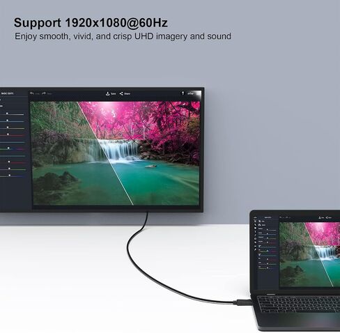 4K DisplayPort to HDMI 6 Feet Gold-Plated Cable, Uni-Directional DP 1.2 Computer to HDMI 1.4 Screen DisplayPort to HDMI Adapter Male to Male Black in Saudi Arabia