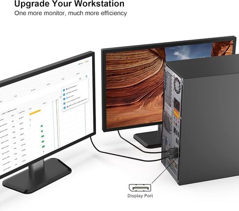 4K DisplayPort to HDMI 6 Feet Gold-Plated Cable, Uni-Directional DP 1.2 Computer to HDMI 1.4 Screen DisplayPort to HDMI Adapter Male to Male Black in Saudi Arabia