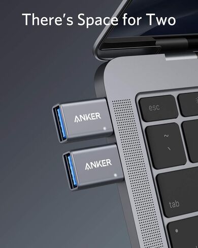 انكر محول USB C (عبوتان)، USB C الى USB، نقل بيانات عالي السرعة، محول USB-C الى USB 3.0 انثى لماك بوك برو 2020، ايباد برو 2020، سامسونج نوت بوك 9، ديل XPS والمزيد من الاجهزة من النوع C in Saudi Arabia