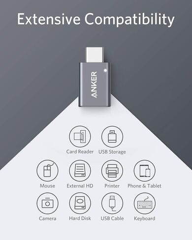 انكر محول USB C (عبوتان)، USB C الى USB، نقل بيانات عالي السرعة، محول USB-C الى USB 3.0 انثى لماك بوك برو 2020، ايباد برو 2020، سامسونج نوت بوك 9، ديل XPS والمزيد من الاجهزة من النوع C in Saudi Arabia