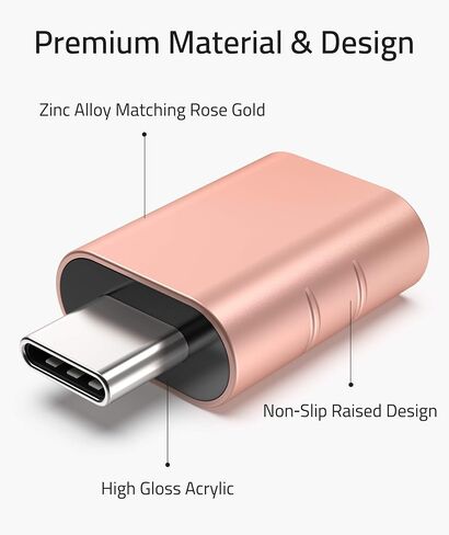 Syntech USB C to USB Adapter Pack of 2, USB 3.0 to Thunderbolt 5/4 Adapter | Compatible with MacBook Pro Air 2026, Surface, iPad, iPhone, Galaxy Notebook, XPS and More Type C Devices, Space Grey in Kuwait