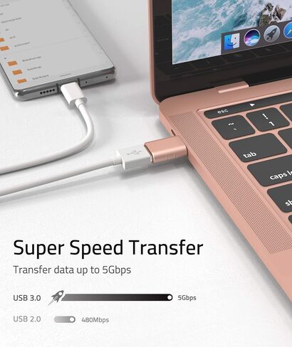 Syntech USB C to USB Adapter Pack of 2, USB 3.0 to Thunderbolt 5/4 Adapter | Compatible with MacBook Pro Air 2026, Surface, iPad, iPhone, Galaxy Notebook, XPS and More Type C Devices, Space Grey in Kuwait