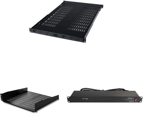 StarTech.com 1U Adjustable Vented Server Rack Mount Shelf - 175lbs - 19.5 to 38in Adjustable Mounting Depth Universal Tray for 19" AV/ Network Equipment Rack - 27.5in Deep (ADJSHELF) in Kuwait