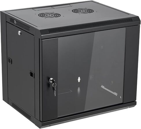 12U Wall Mount Server Cabinet Network Rack Enclosure Locking Glass Door in Kuwait