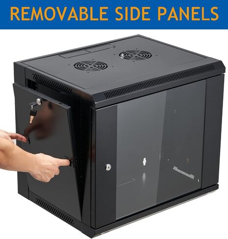 12U Wall Mount Server Cabinet Network Rack Enclosure Locking Glass Door in Kuwait