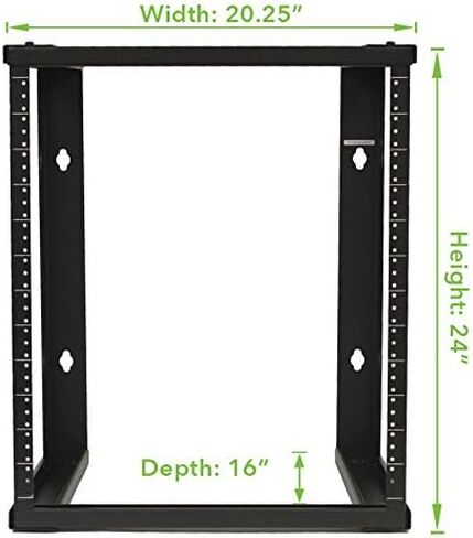 NavePoint 6U Wall Mount Rack - Server Rack for 19 Inch IT Equipment Open Frame Rack – Network Rack for AV & Server Equipment 16" Deep Rack, Black in Kuwait