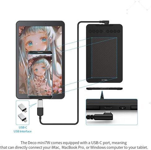 Drawing Tablet XPPen Deco mini4 Graphic Tablet Pen Tablet with 8192 Levels Pressure, 4 x 3 inch Artist Tablet 6 Shortcut Keys for Student E-Learning and Online Teaching Compatible with Chromebook in Saudi Arabia