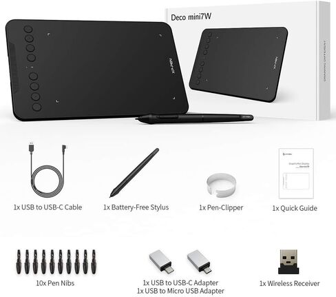 Drawing Tablet XPPen Deco mini4 Graphic Tablet Pen Tablet with 8192 Levels Pressure, 4 x 3 inch Artist Tablet 6 Shortcut Keys for Student E-Learning and Online Teaching Compatible with Chromebook in Saudi Arabia