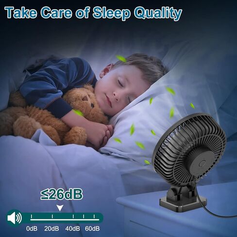 JZCreater USB Desk Fan, Mini Portable Fans, 3 Speeds Desktop Table Cooling Fan, Plug in Power, Rotation Strong Wind, Quiet Personal Small for Home Office Travel Bedroom, Black Blue in Saudi Arabia