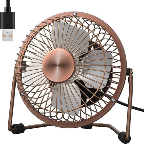 Zuvas Desk Fan Quiet Small USB Fan, Portable 4 inch Metal Fan, 2 Speed in Kuwait