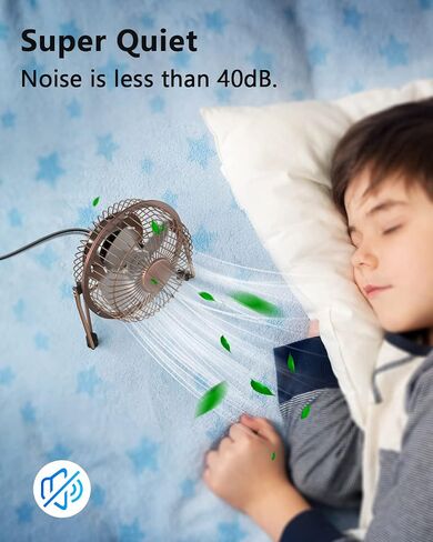 Zuvas Desk Fan Quiet Small USB Fan, Portable 4 inch Metal Fan, 2 Speed in Kuwait