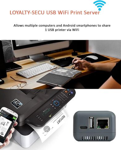 LOYALTY-SECU Wireless Print Server: Transform Your USB Printer into a WiFi Network Printer in Kuwait