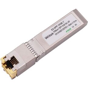وحدات Wiitek SFP+ إلى RJ45 النحاسية، جهاز إرسال واستقبال 10GBase-T متوافق مع Cisco SFP-10G-T-X، Ubiquiti، Netgear، Mikrotik، Unifi (Cat 6a/7 أو أفضل، 30 مترًا) in Kuwait