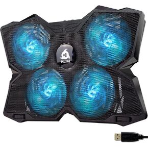 KLIM Wind Laptop Cooling Pad - More Than 500 000 Units Sold - New Version - The Most Powerful Rapid Action Cooling Fan - Laptop Stand with 4 Cooling Fans at 1200 RPM - USB Fan - PS5 PS4 - RGB in Saudi Arabia