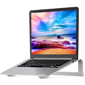LENRUE Laptop Stand for Desk，Stable MacBook Pro Stand，Ergonomic Aluminum Computer Riser for 12 13 15 16.2 inch ，Computer Cooling Stand for Mac MacBook Pro Air,HP, Dell, More PC Notebook (Silver) in Saudi Arabia