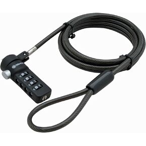 Black Notebook/Laptop Combination Lock Security Cable