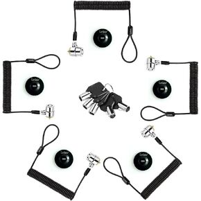 Keyed Alike 5Pack Security Hardware Cable Lock Kit,Retractable Cable Lock Portable Keyed Laptop Lock 5Keys 6.2Ft for Monitors, Laptops, MacBooks, Tablets, iPad,Mac mini, in Saudi Arabia