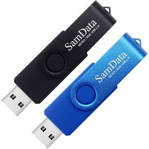 SamData 32GB USB Flash Drives 2 Pack 32GB Thumb Drives Memory Stick Jump Drive with LED Light for Storage and Backup (2 Colors: Black Blue) in Saudi Arabia