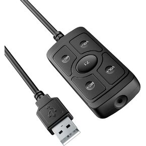 بطاقة صوت USB من BENGOO، محول صوت جاك USB إلى 3.5 مم 7.1 قناة محول صوت خارجي بطاقة صوت ستيريو لسماعات الألعاب ومكبرات الصوت وأجهزة PS4 والكمبيوتر الشخصي والكمبيوتر المحمول وسطح المكتب والنوافذ والتوصيل والتشغيل in Kuwait