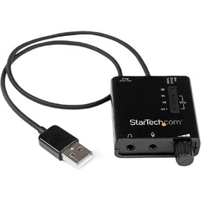 StarTech.com USB Sound Card w/ SPDIF Digital Audio & Stereo Mic – External Sound Card for Laptop or PC – SPDIF Output (ICUSBAUDIO2D),Black 0.6" x 1.8" in Saudi Arabia