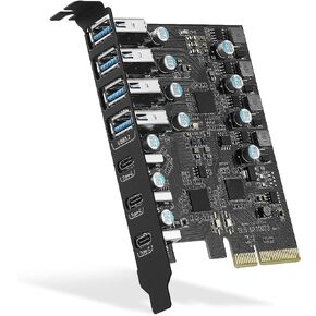 بطاقة PCIe إلى USB 3.2 Gen 2 مع عرض نطاق ترددي 20 جيجابت في الثانية و7 منافذ USB (4 منافذ USB من النوع A و3 منافذ USB من النوع C)، بطاقة توسيع PCI Express (PCIe) USB لأجهزة الكمبيوتر المكتبية التي تدعم نظامي التشغيل Windows وLinux Mac OS in Kuwait